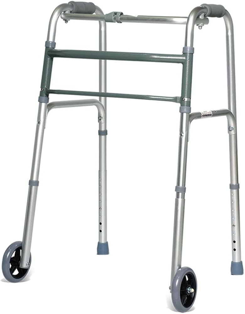 Foldable Walker With Wheel (Chrome) - Med E Move