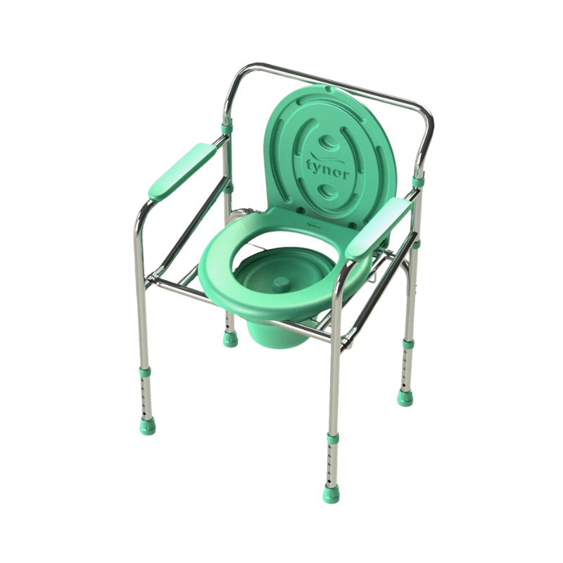 Foldable Commode Chair - Chrome (Tynor)