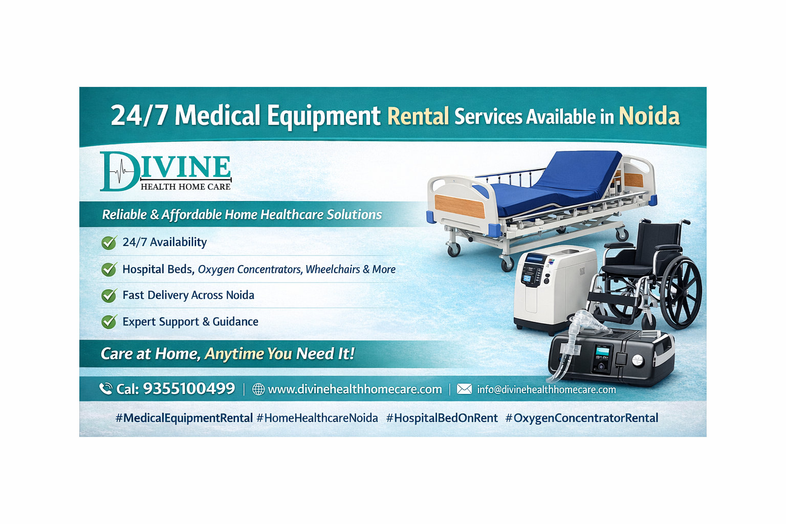 24/7 medical equipment rental service in available in noida