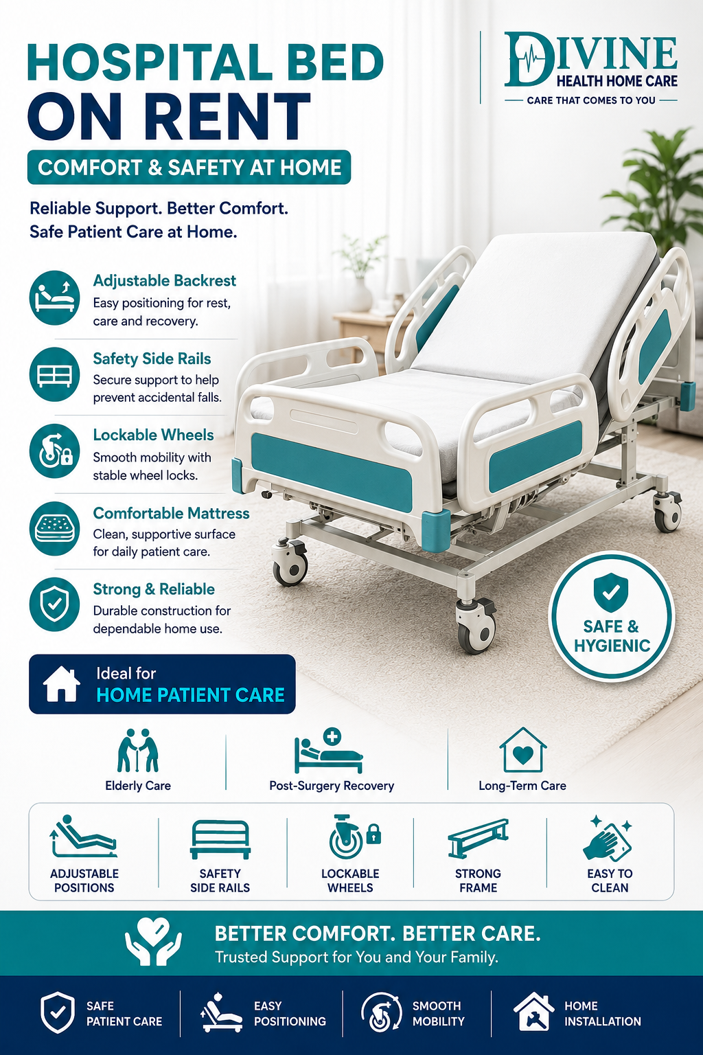 Hospital Bed on Rent for Home Patient Care