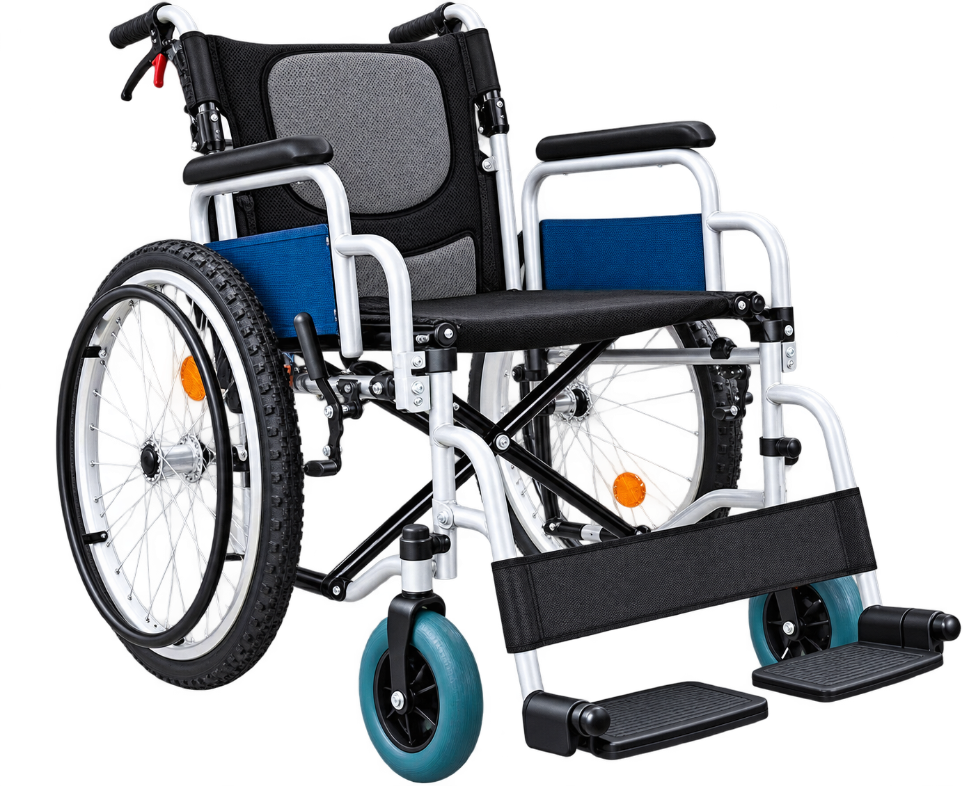Karma Sunny 9 Foldable Wheelchair | Detachable Rear Wheel | Flip-back Armrest | Detachable Footrest | Foldable Backrest | Attended Brake Lock | Extra Wide Rear Wheel | Extra Wide Castor