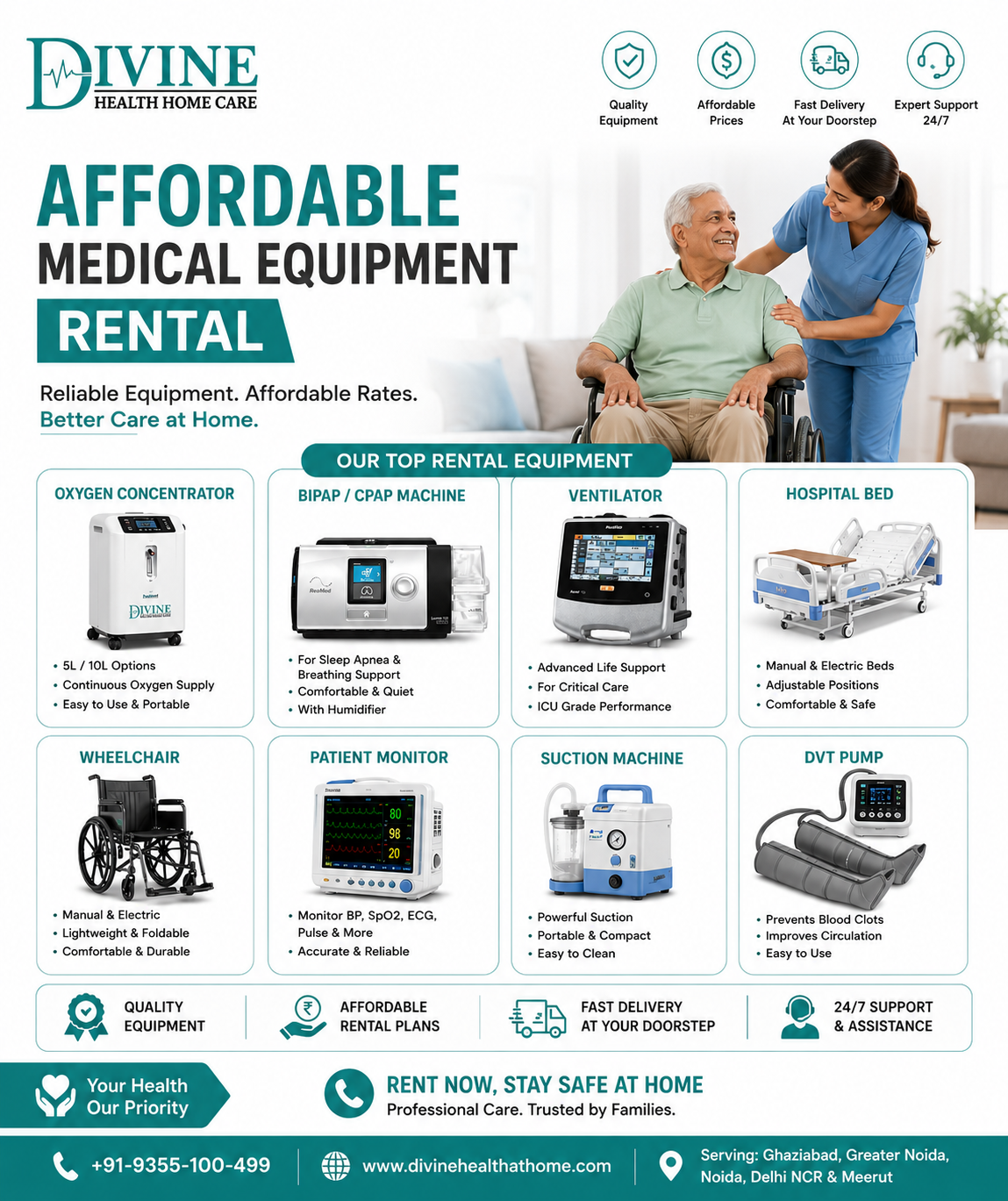 Affordable Medical Equipment Rental on rent in Dadri, Greater Noida | Divine Health Home Care