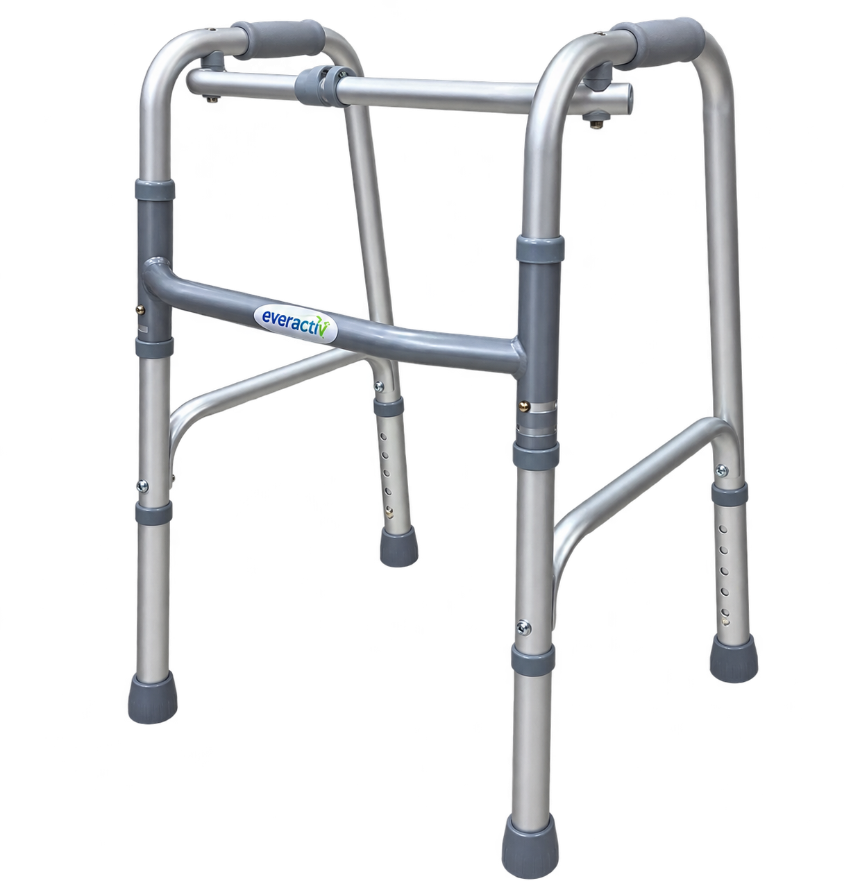 Everactiv Aluminium Height Adjustable Folding Walker For Adults And Seniors Chrome Finish 20260906154207 B17c319f